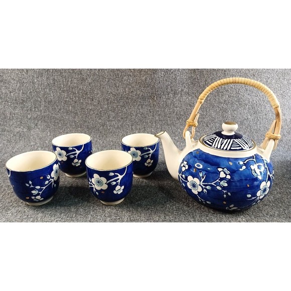 taimei teatime Kitchen Taimie Teatime Japanese Ceramic Tea Set Blue